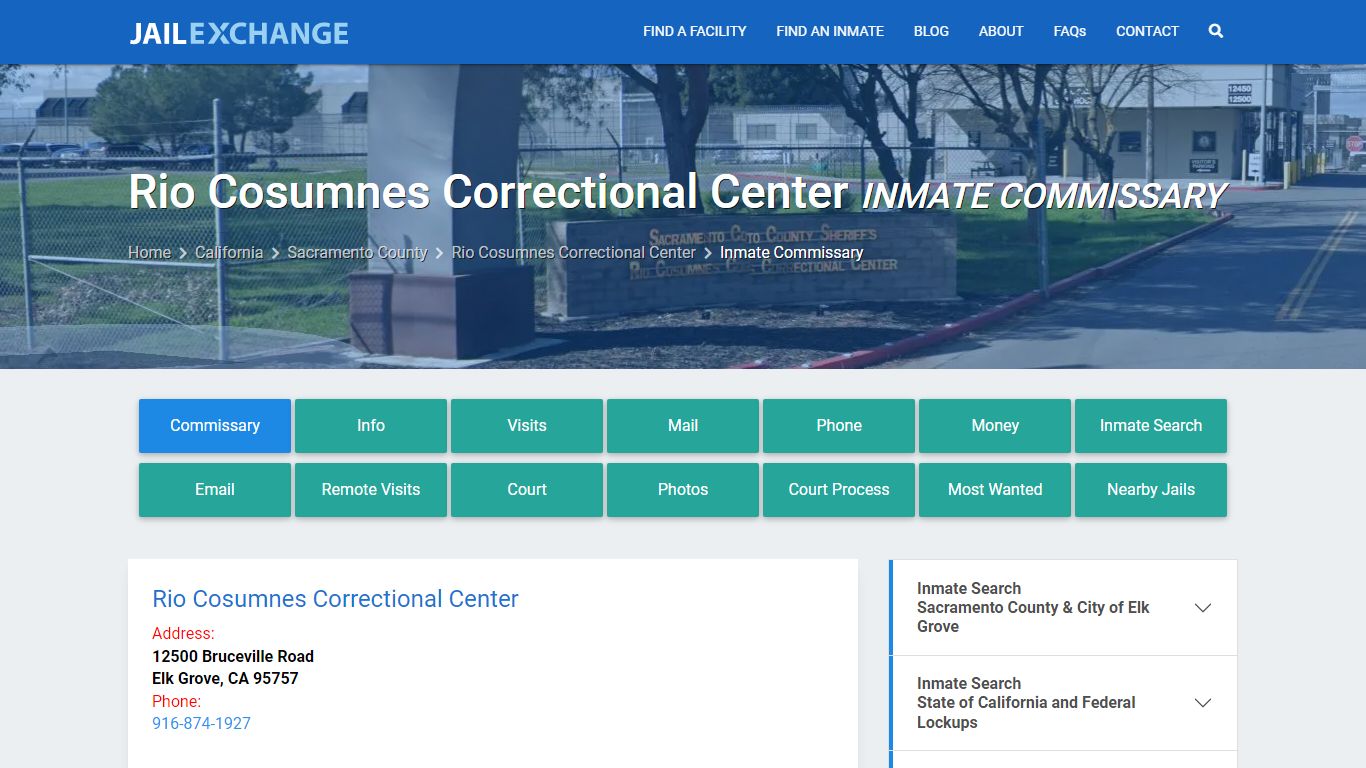 Rio Cosumnes Correctional Center Inmate Commissary - Jail Exchange